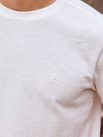 Lerros, White Jersey T-shirt, Loosely Woven