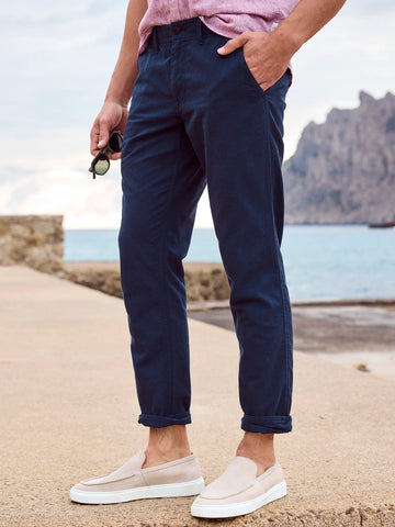 Lerros, Summery Navy Chino With Linen Content, RELAX FIT