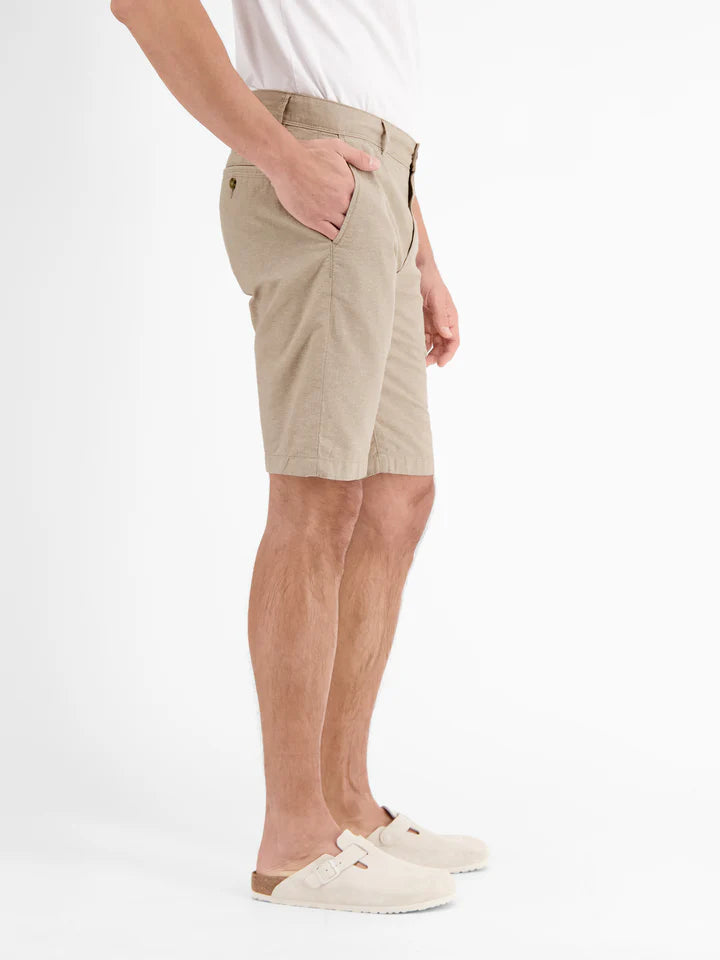 Lerros, Beige Chino Bermuda shorts with linen content