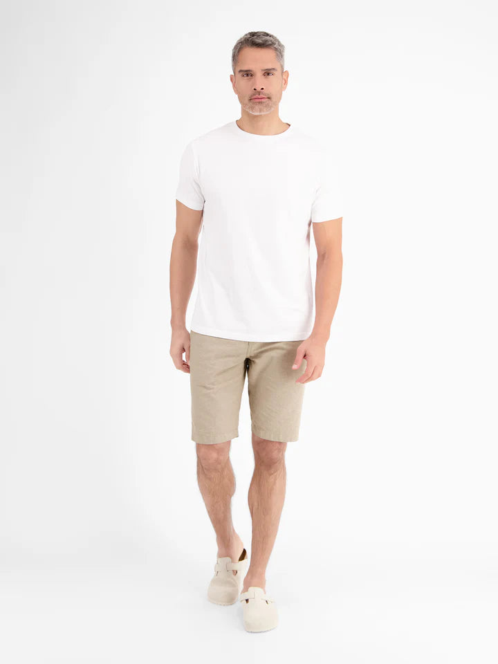 Lerros, Beige Chino Bermuda shorts with linen content