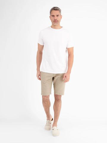 Lerros, Beige Chino Bermuda shorts with linen content