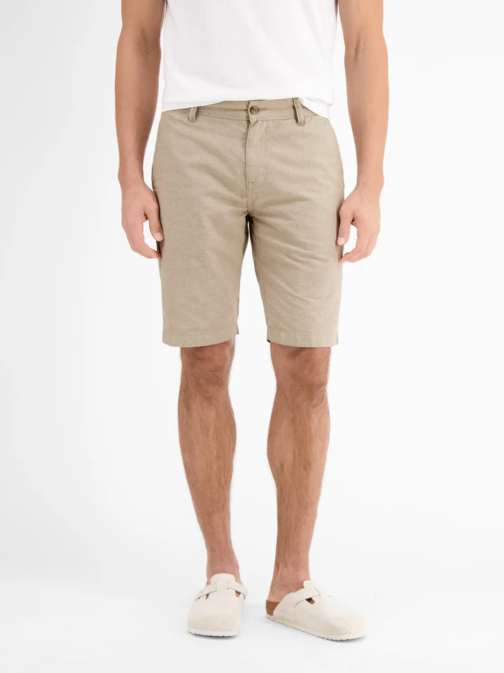 Lerros, Beige Chino Bermuda shorts with linen content