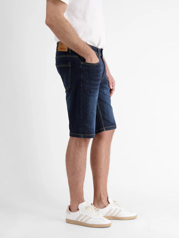 Lerros, Dark Navy Denim Bermuda Shorts In Comfort Stretch