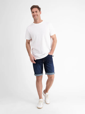 Lerros, Dark Navy Denim Bermuda Shorts In Comfort Stretch