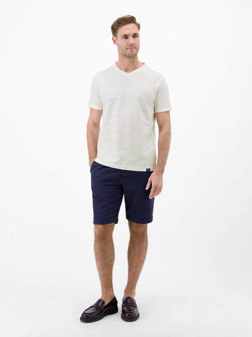 Lerros, V-Neck White T-shirt in knit quality