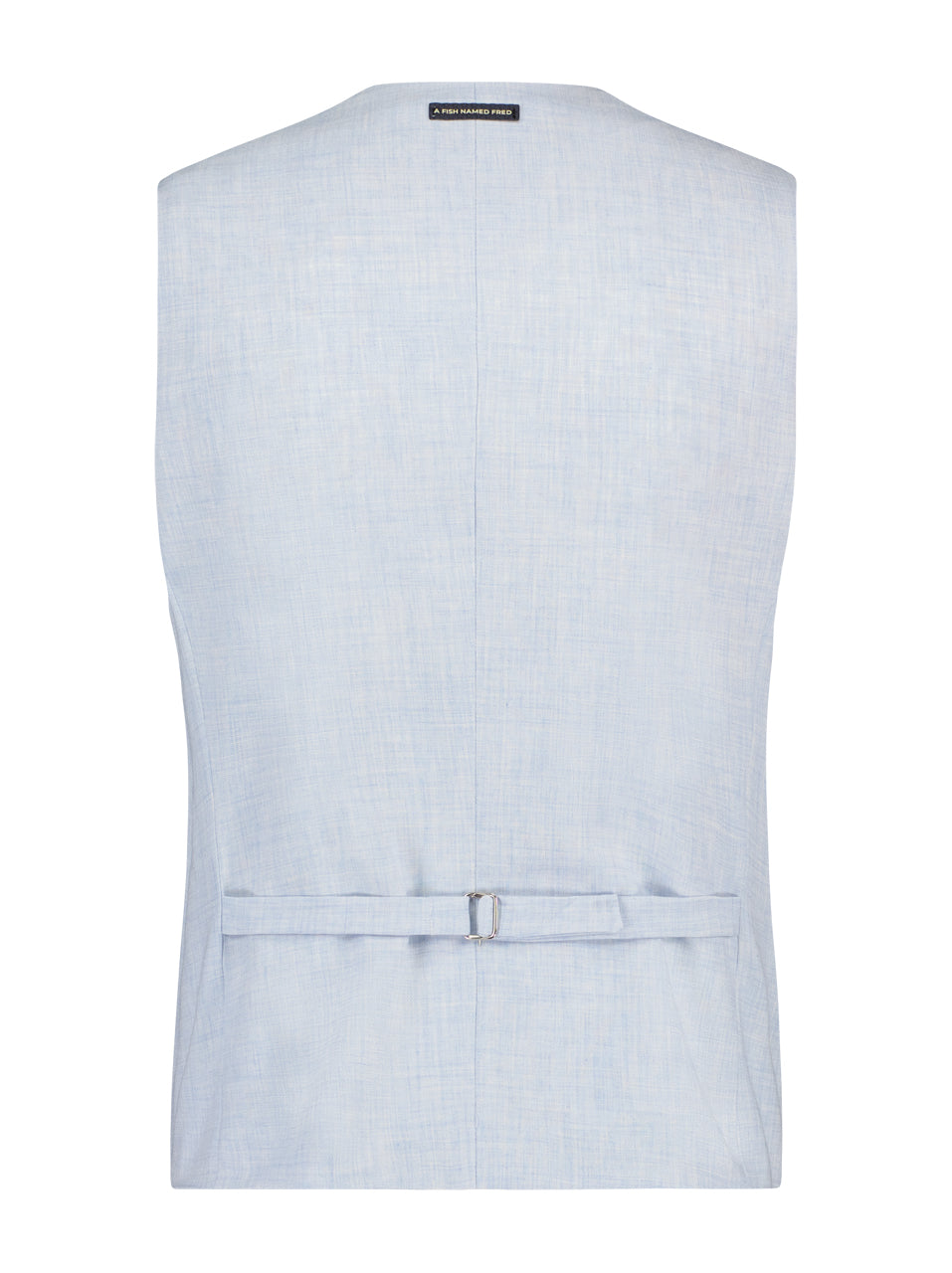 A Fish Named Fred, Blue Linen-Look Waistcoat