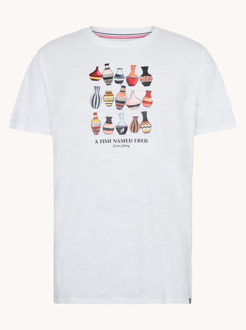 A Fish Named Fred, White T-Shirt vase