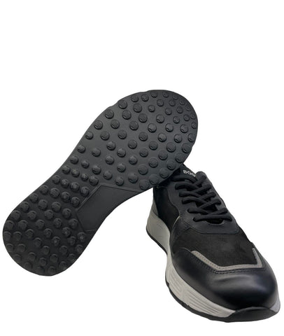 Bogner,  Black Leather Mixed Fabrics