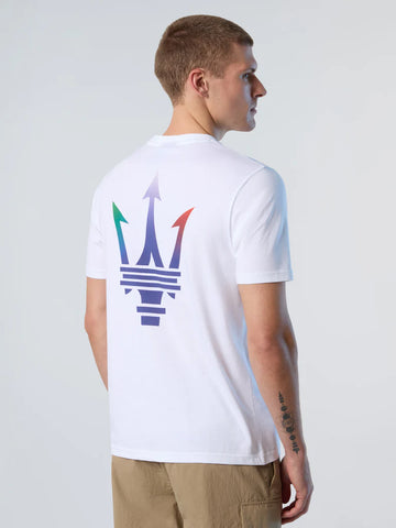 North Sails By Maserati,White T-shirt With Maxi Trident