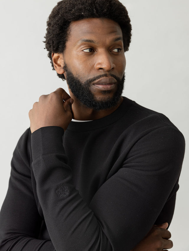 Mos Mosh, Black Crew Neck Sweater