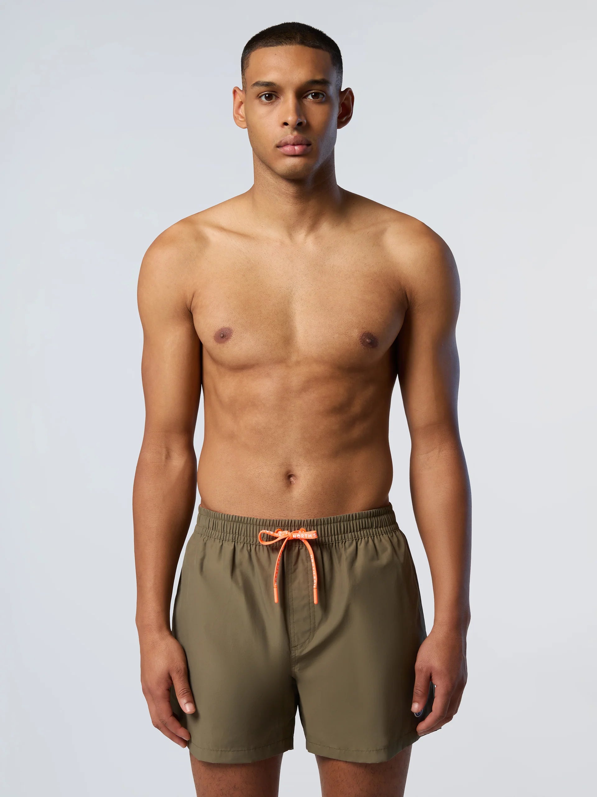 North Sails, Olive Swim Shorts With Logo Patch