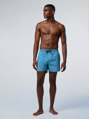 North Sails, Niagara Blue Swim Shorts With Logo Patch