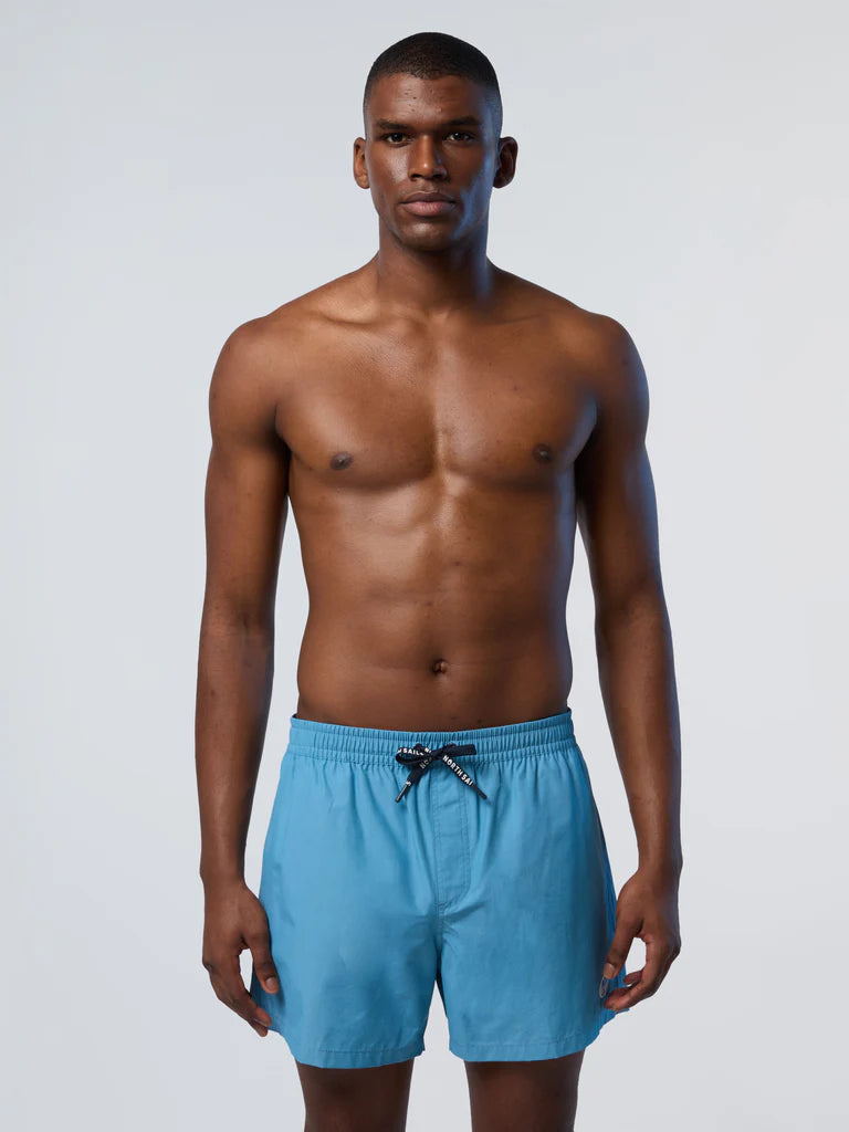 North Sails, Niagara Blue Swim Shorts With Logo Patch