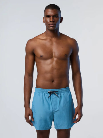North Sails, Niagara Blue Swim Shorts With Logo Patch