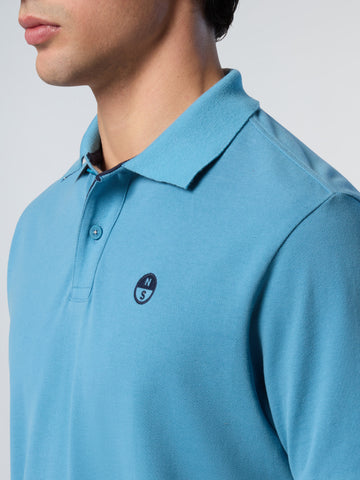 North Sails, White Polo Shirt With Striped Placket