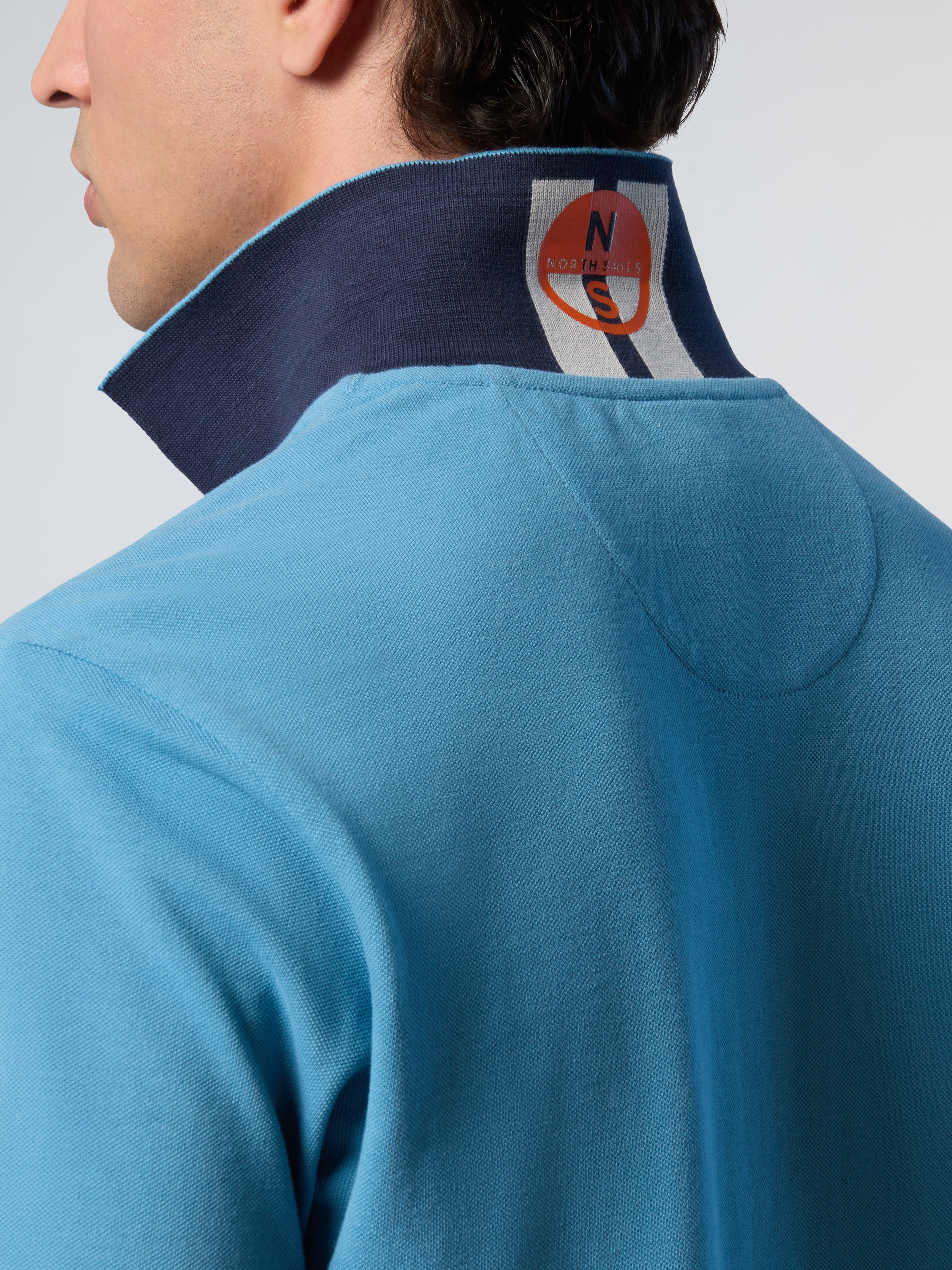 North Sails, White Polo Shirt With Striped Placket