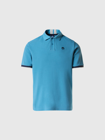 North Sails, White Polo Shirt With Striped Placket