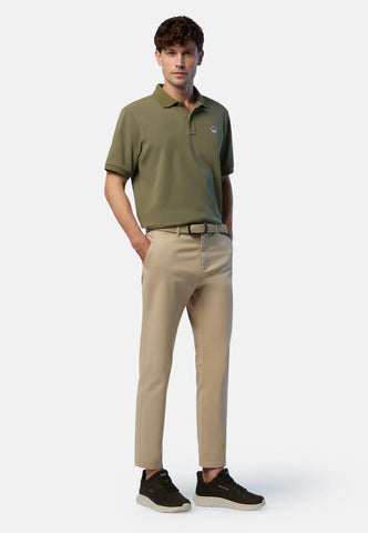 North Sails, Olive Polo Shirt With Logo Patch
