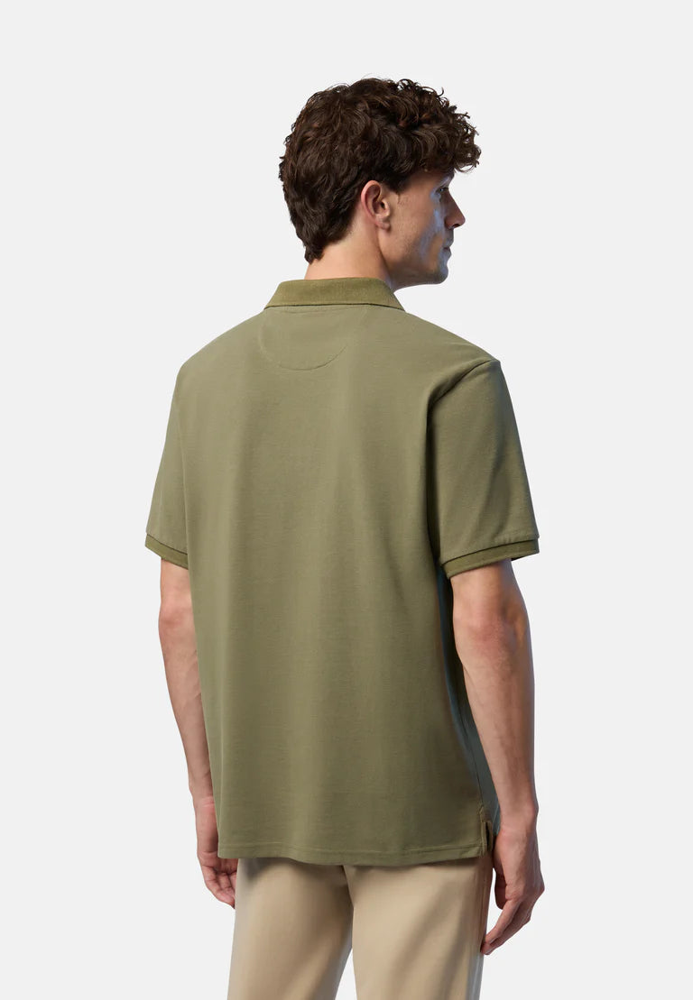 North Sails, Olive Polo Shirt With Logo Patch