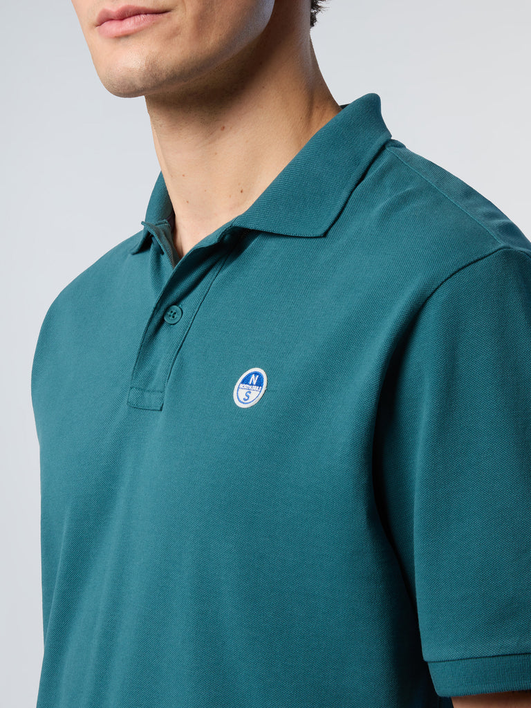 North Sails, Green Mediterranean Polo Shirt With Logo Patch