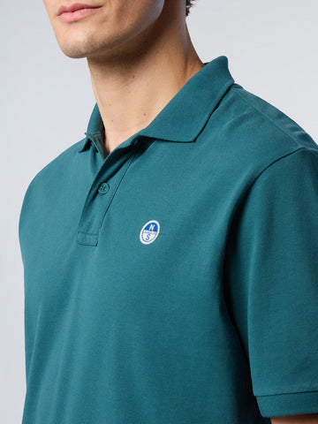 North Sails, Green Mediterranean Polo Shirt With Logo Patch