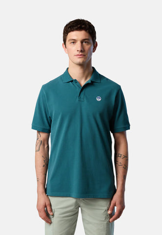 North Sails, Green Mediterranean Polo Shirt With Logo Patch