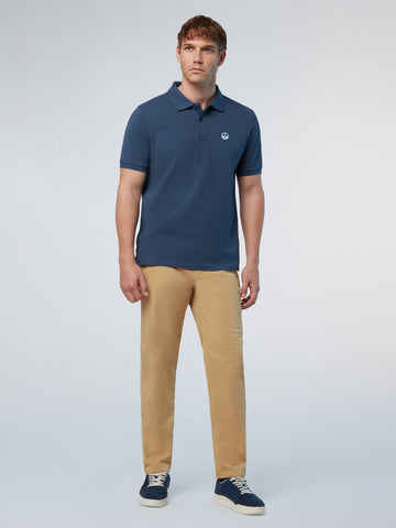 North Sails, Dark Denim  Polo Shirt With Logo Patch
