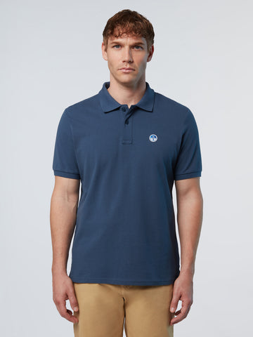 North Sails, Dark Denim  Polo Shirt With Logo Patch