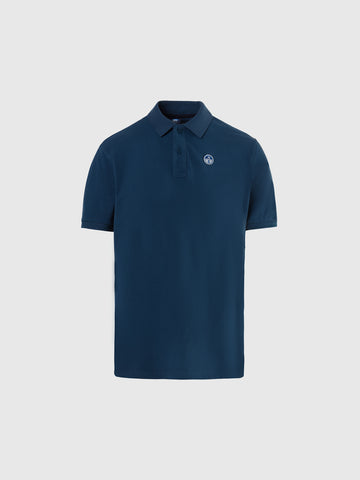 North Sails, Dark Denim  Polo Shirt With Logo Patch