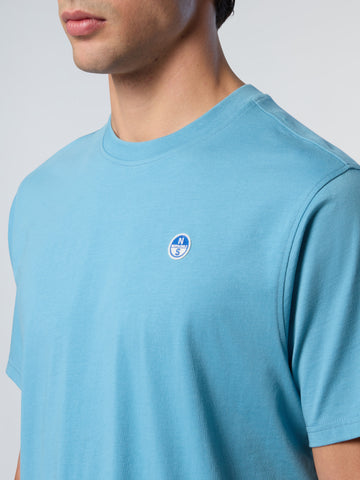 North Sails, Blue T-shirt With Logo Patch
