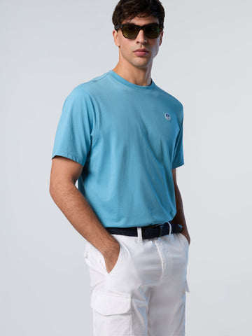 North Sails, Blue T-shirt With Logo Patch
