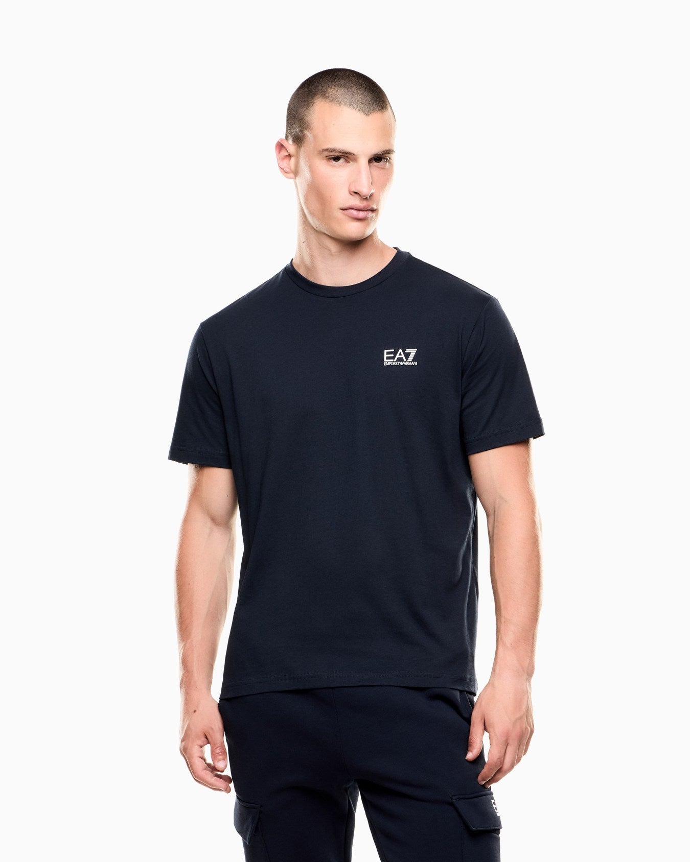 Emporio Armani, Logo Series Cotton-Jersey Black T-shirt