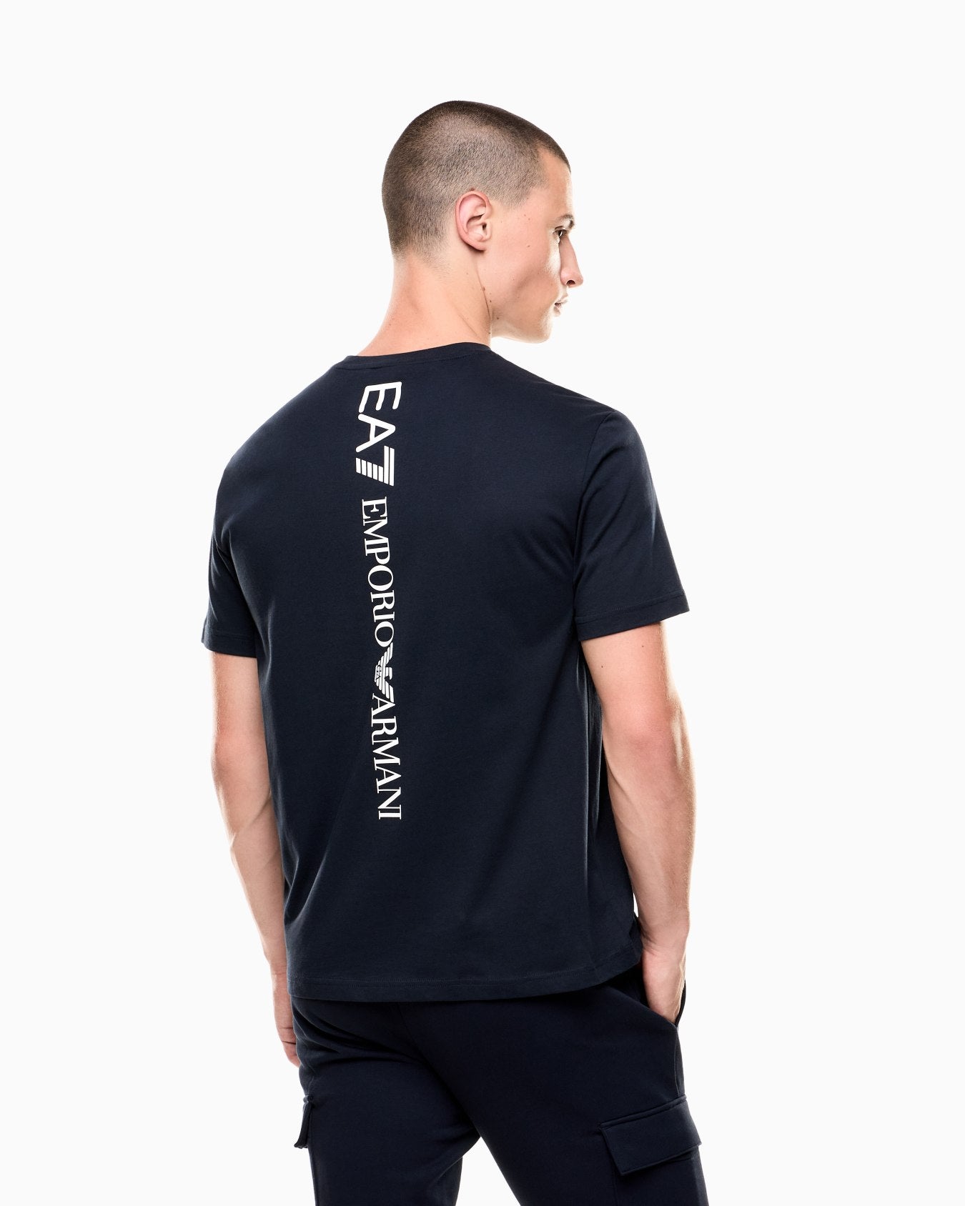 Emporio Armani, Logo Series Cotton-Jersey Black T-shirt