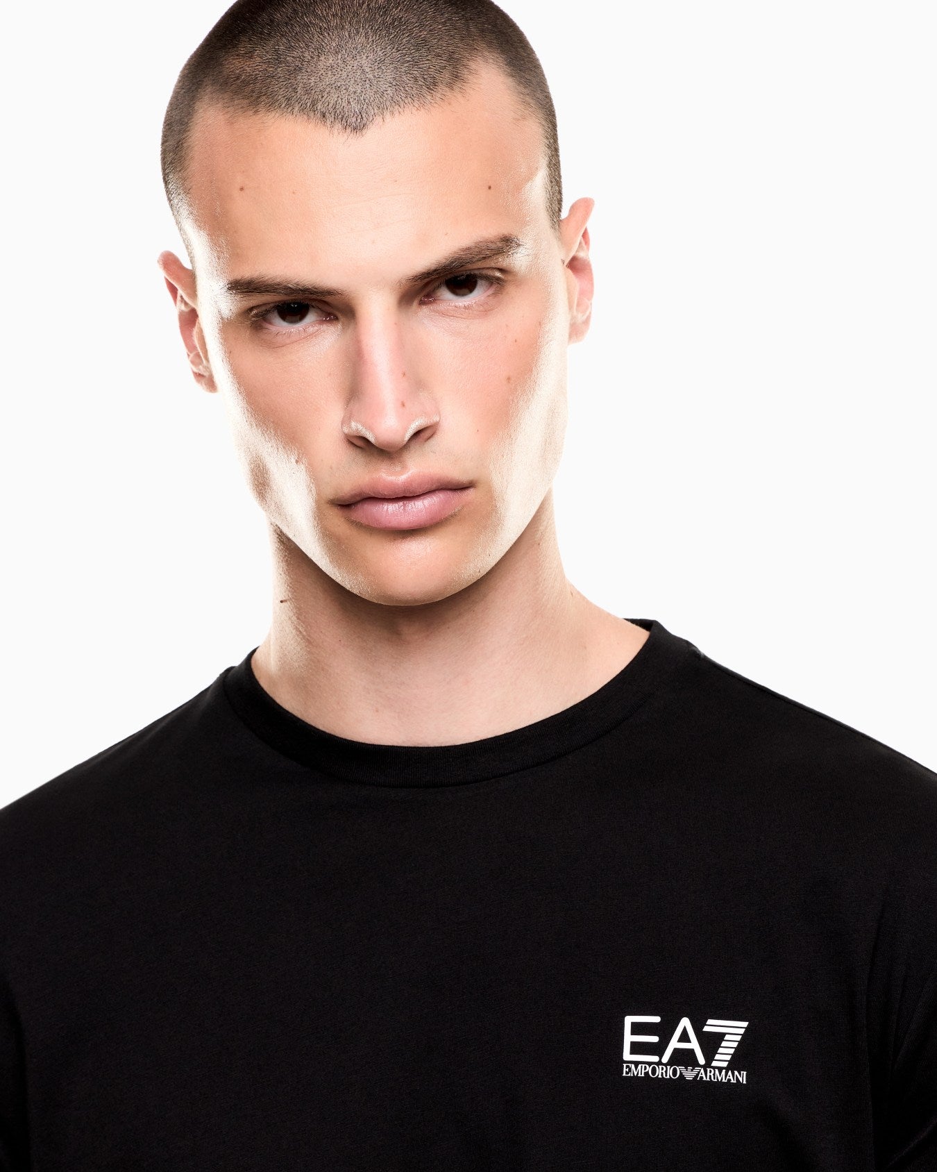 Emporio Armani, Logo Series Cotton-Jersey Two Tone T-shirt