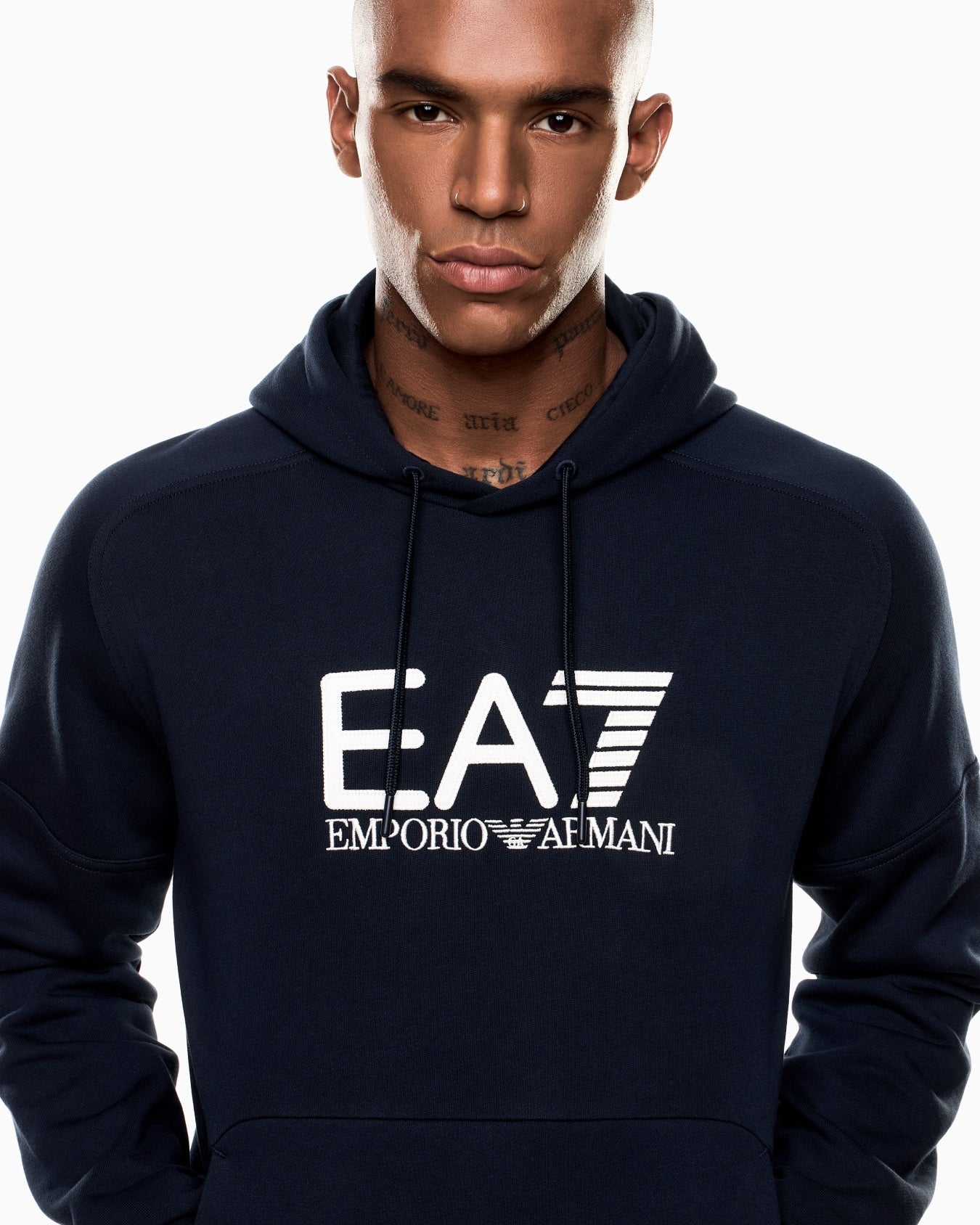 Emporio Armani, Visibility Cotton Hooded Sweatshirt