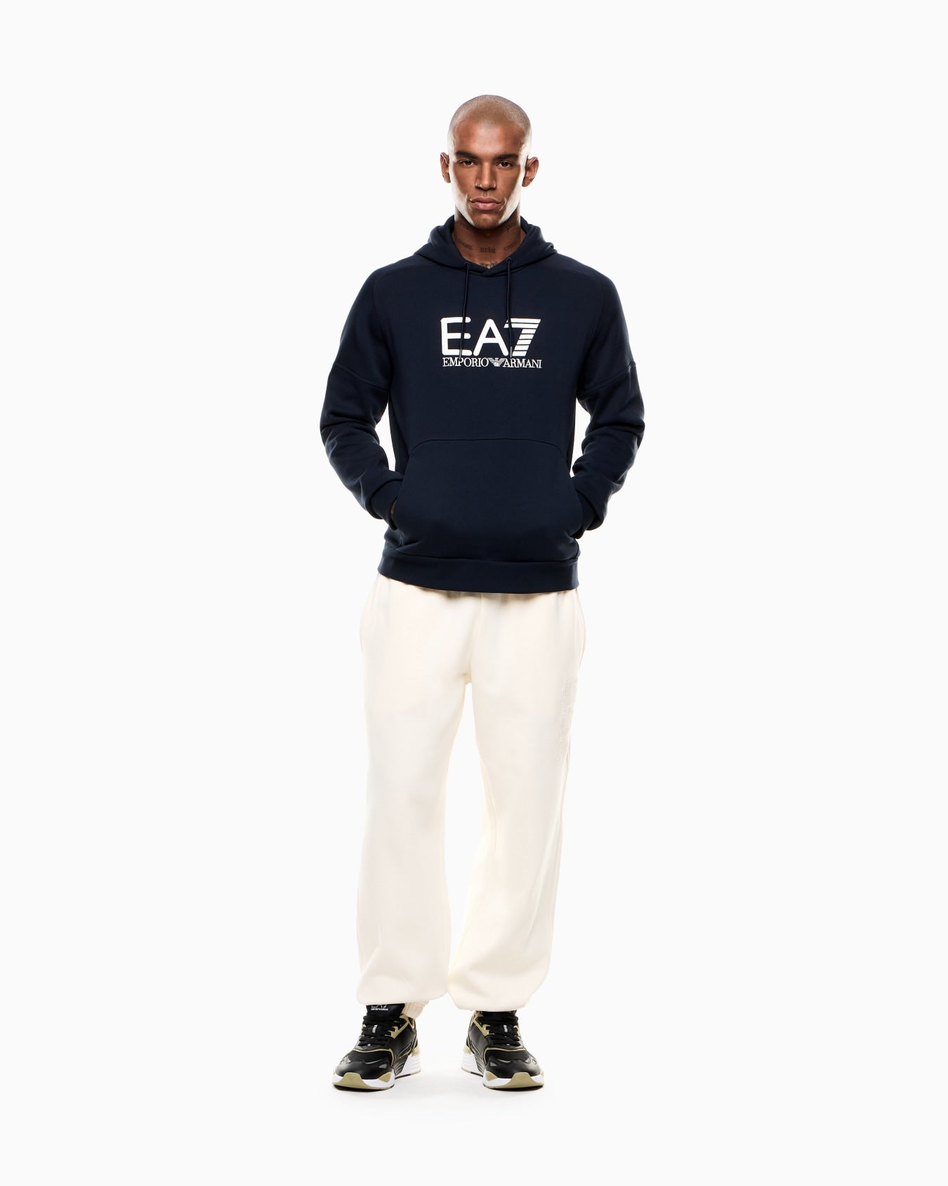 Emporio Armani, Visibility Cotton Hooded Sweatshirt