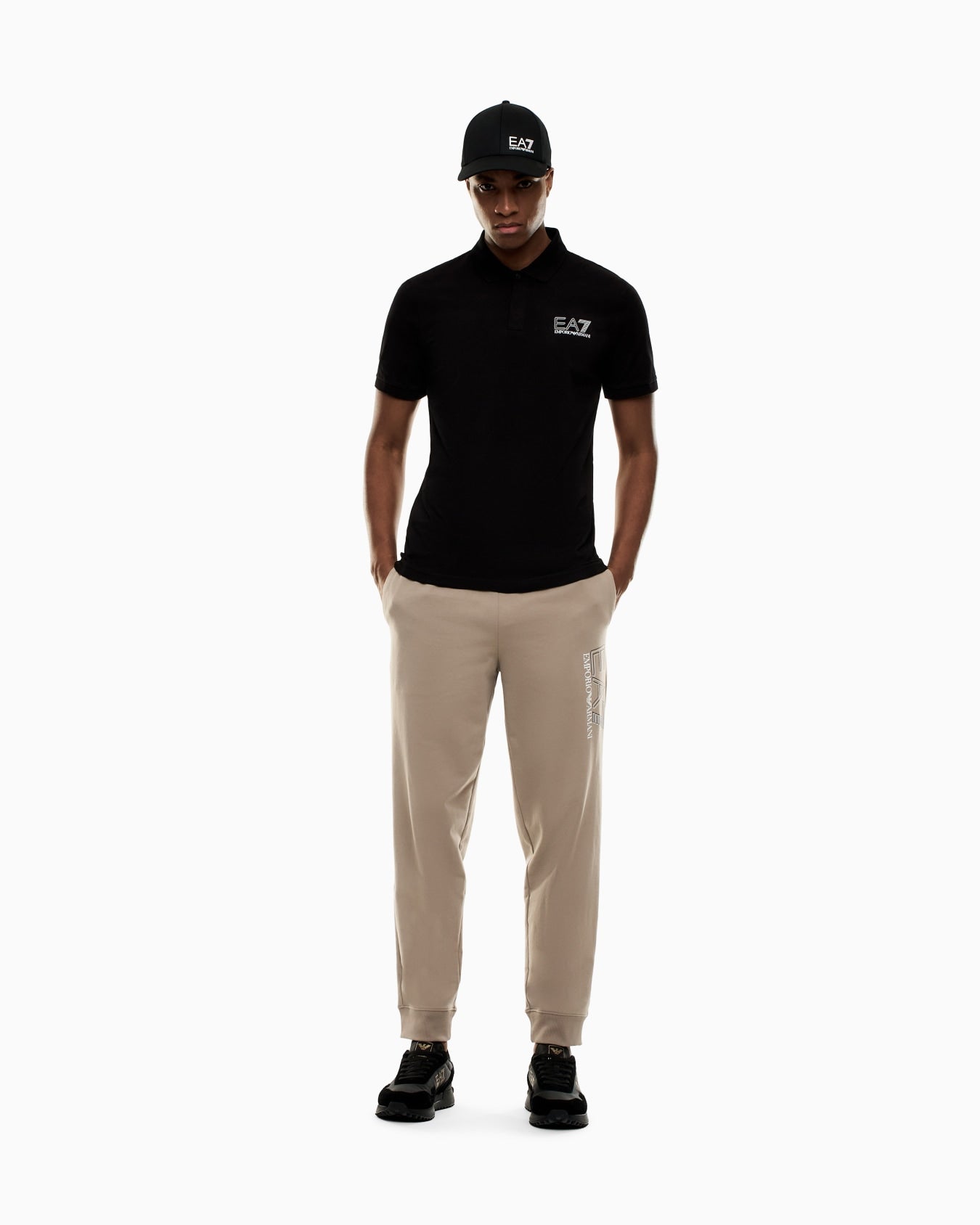 Emporio Armani, Visibility Cotton Jersey Black Polo