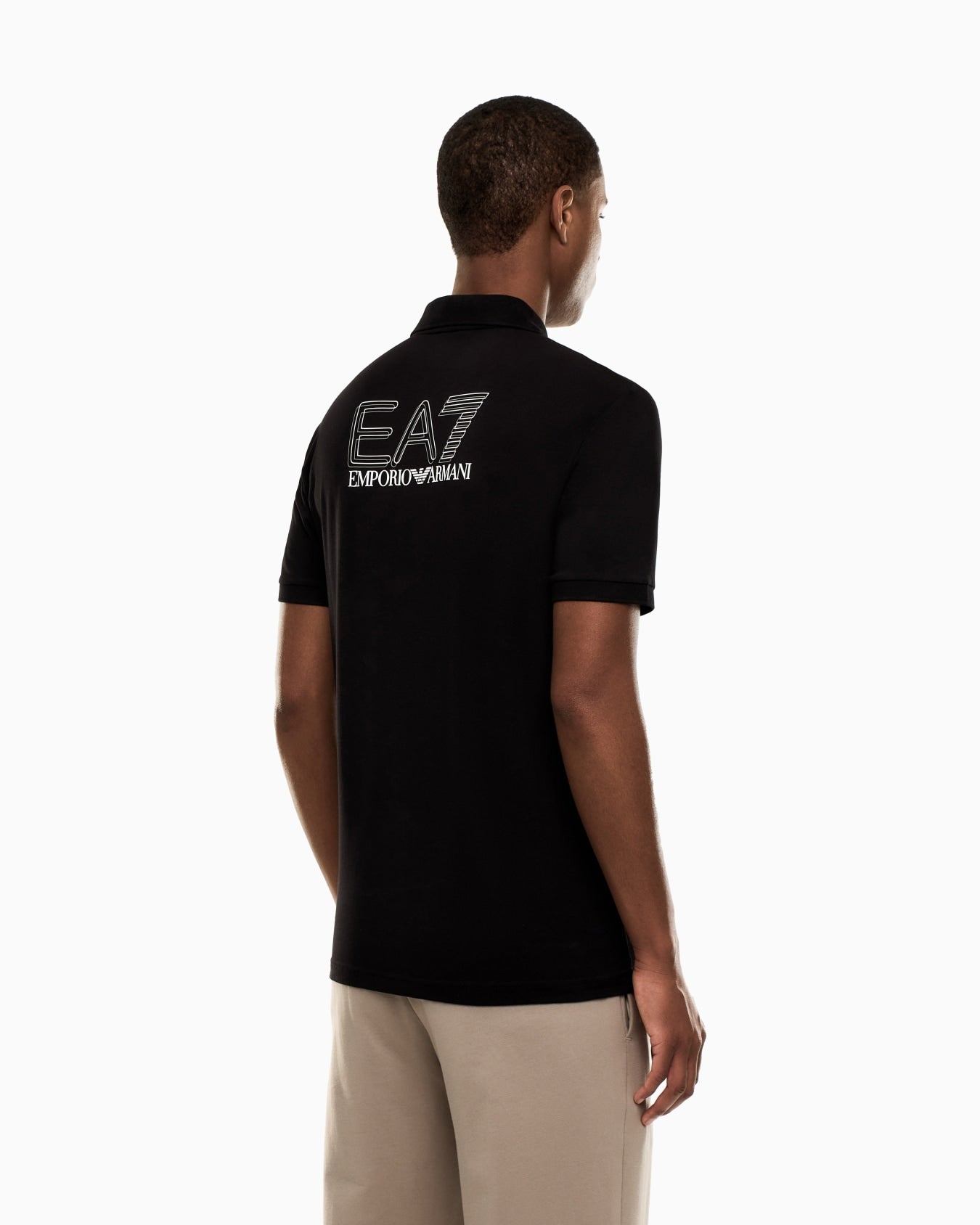 Emporio Armani, Visibility Cotton Jersey Black Polo