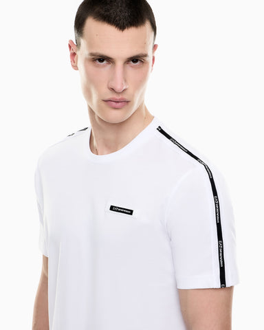 Emporio Armani, Logo Series Cotton Crew-Neck White T-shirt
