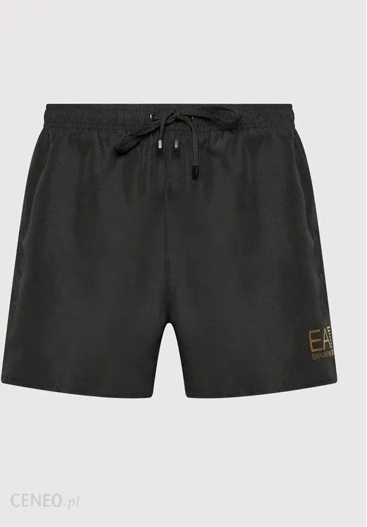 EA7, Black With Gold Emblem Swim Short