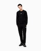 Emporio Armani, Long sleeve  Black Sweatshirt In Cotton With Logo Core Identity