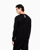 Emporio Armani, Long sleeve  Black Sweatshirt In Cotton With Logo Core Identity