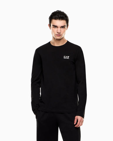 Emporio Armani, Long-sleeved Cotton Core Identity Black T-shirt