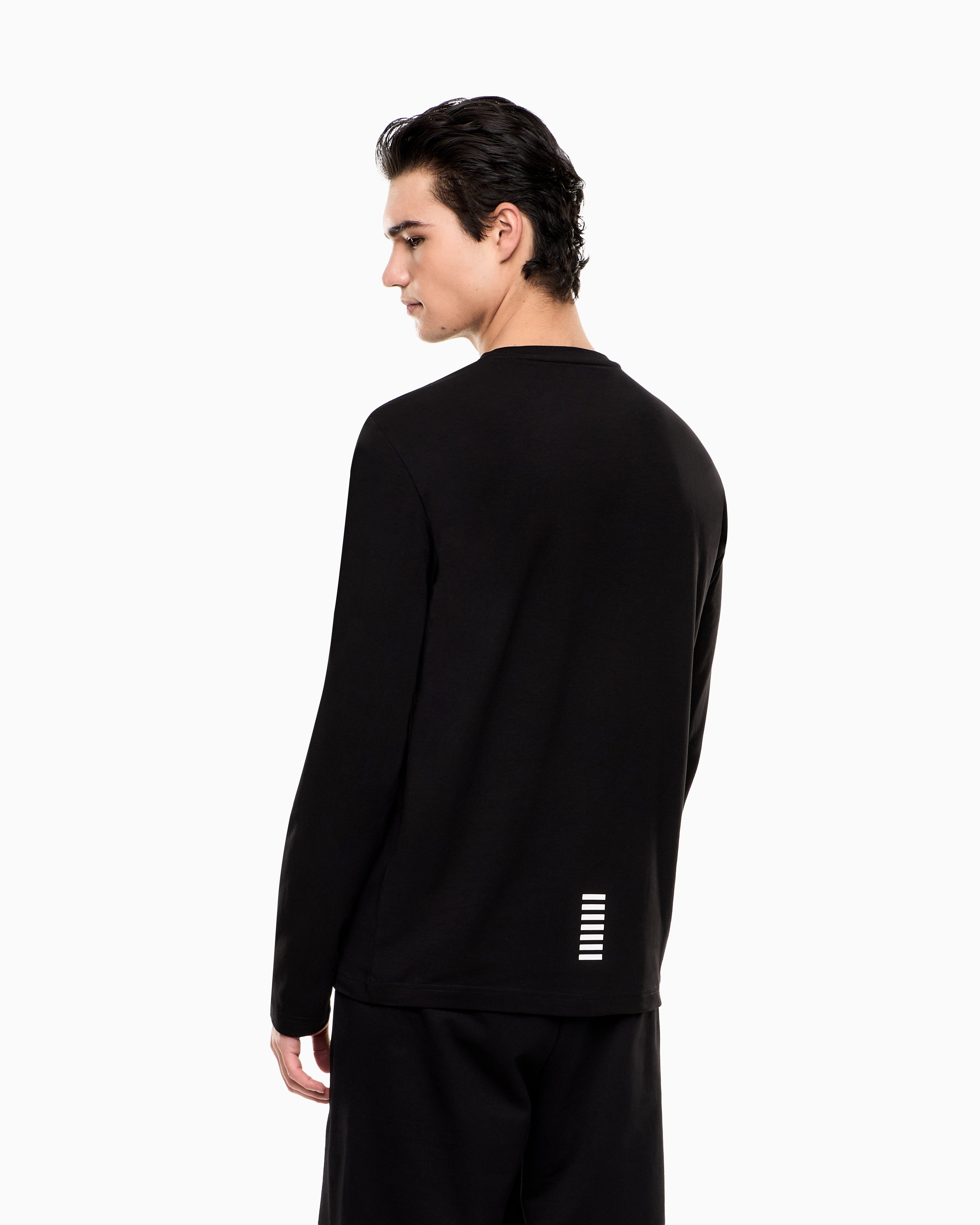 Emporio Armani, Long-sleeved Cotton Core Identity Black T-shirt