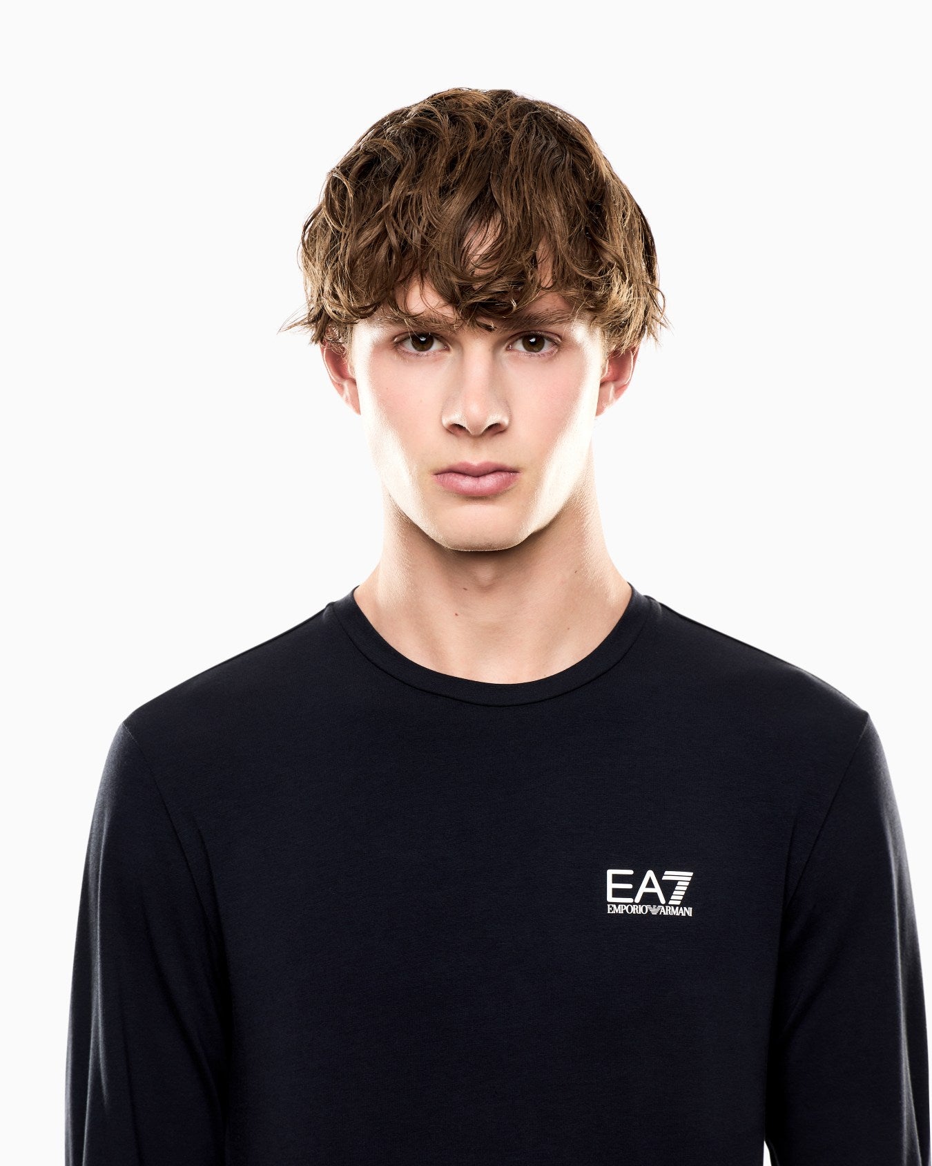 Emporio Armani, Long-sleeved Cotton Core Identity Navy T-shirt