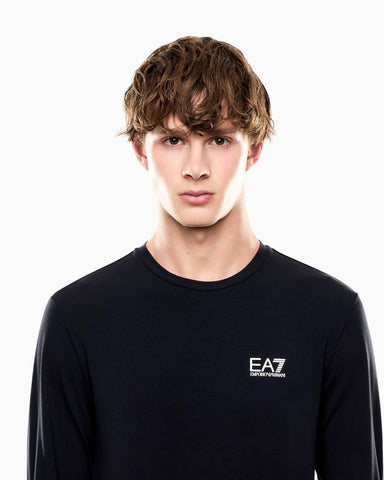 Emporio Armani, Long-sleeved Cotton Core Identity Navy T-shirt