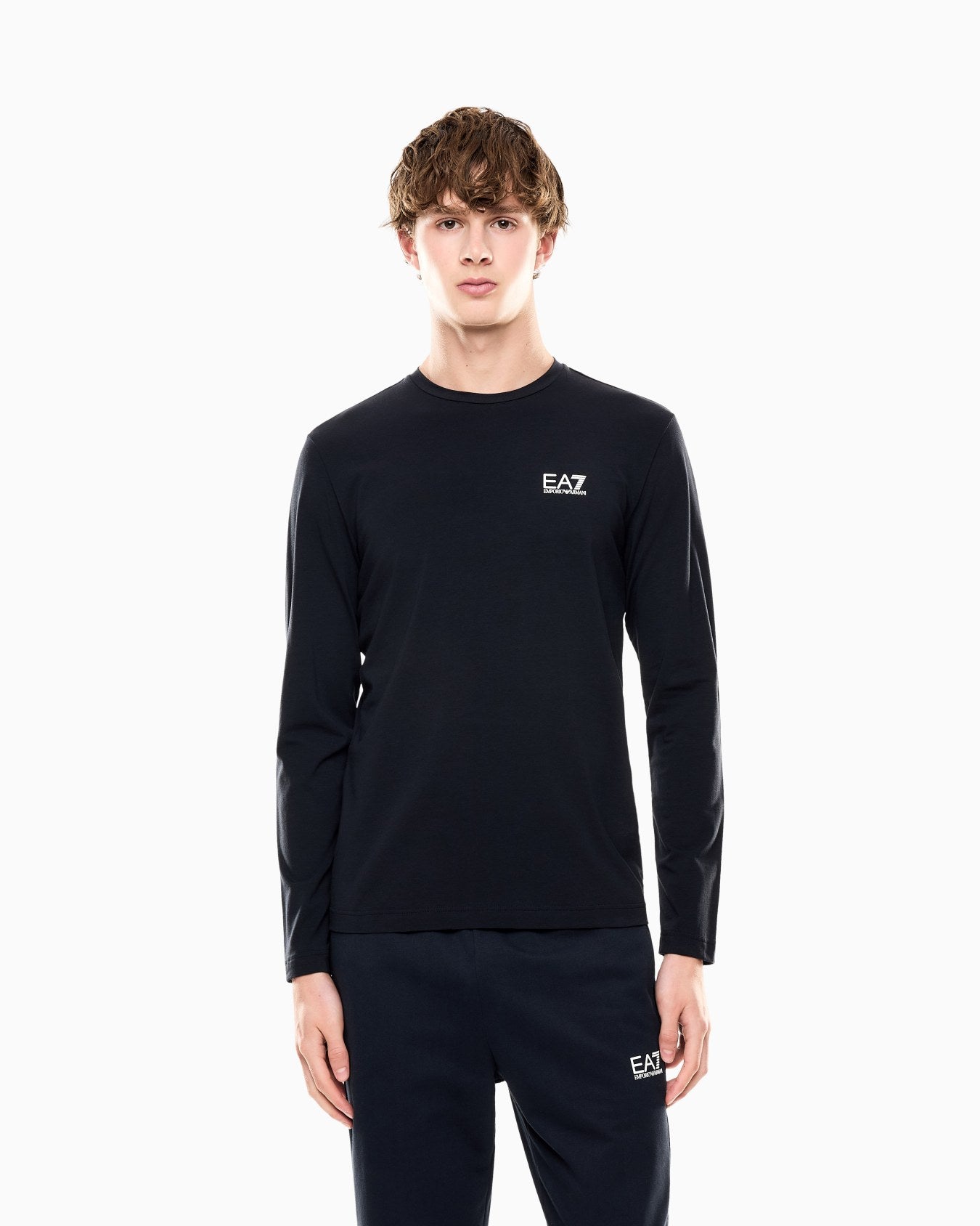 Emporio Armani, Long-sleeved Cotton Core Identity Navy T-shirt