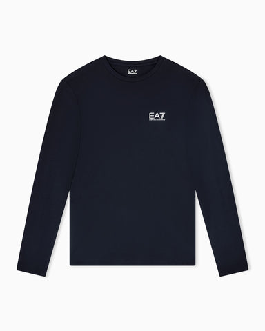 Emporio Armani, Long-sleeved Cotton Core Identity Navy T-shirt