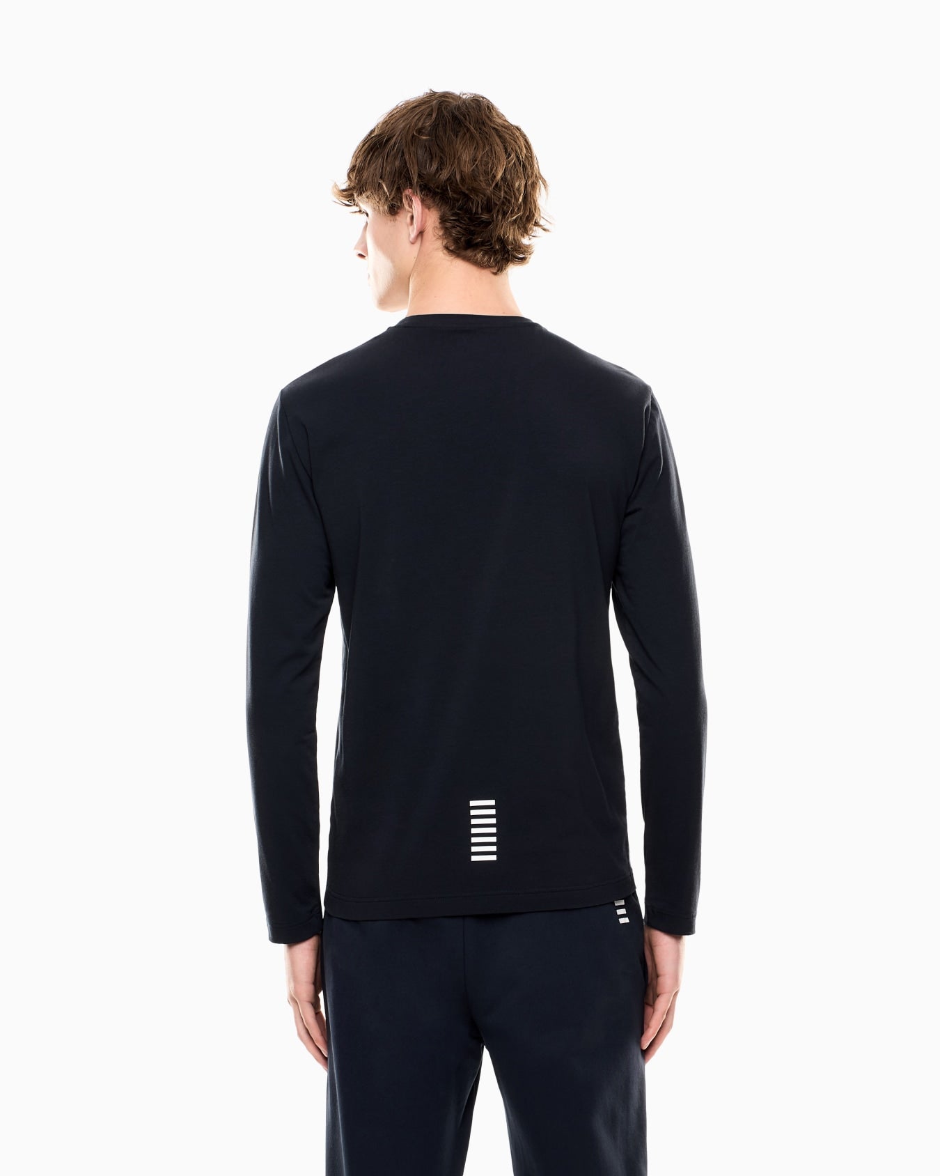Emporio Armani, Long-sleeved Cotton Core Identity Navy T-shirt