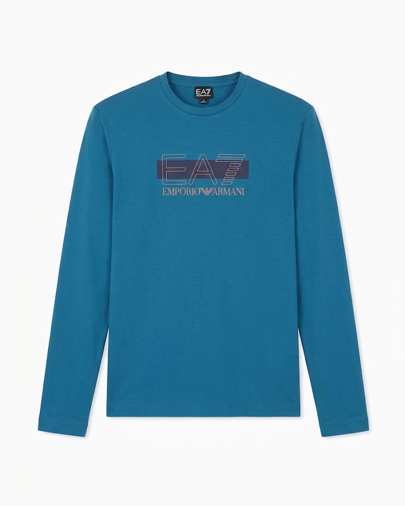 Emporio Armani,T-Shirt Visibility In Cotton Jersey-Blue